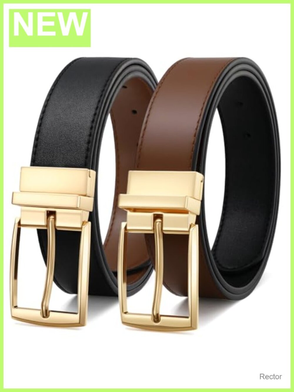 Reversible Faux Leather Belt for Women Trim to Fit Dress Pants
